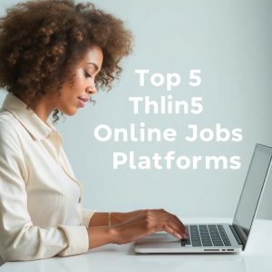 Top 5 Online Job Platforms for 2024 featuring logos and icons of Upwork, Freelancer, Fiverr, Remote.co, and LinkedIn